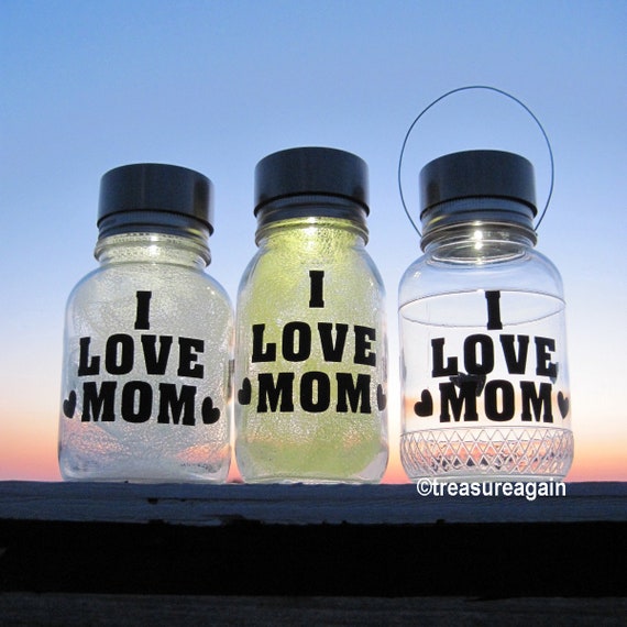 I Love Mom Solar Jar Light Outdoor Eco Friendly Garden Gift For Yellow White Mother S Day 1 Mason Choose One