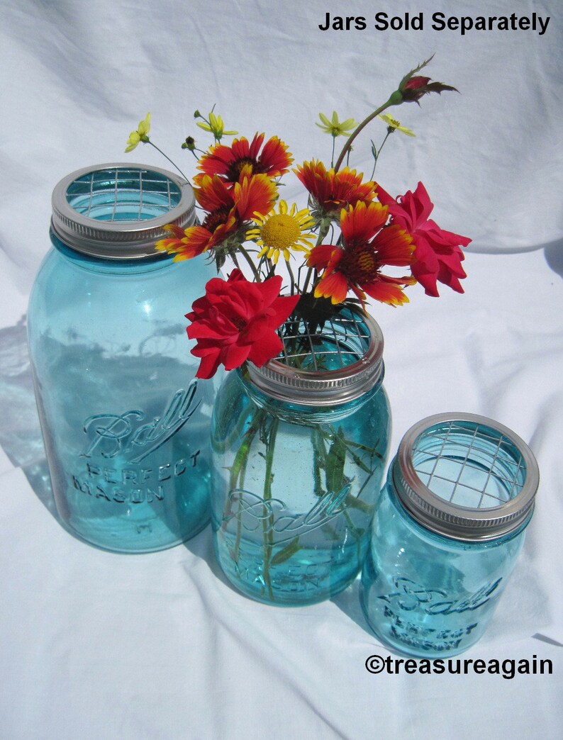 12 Mason Jar Vase Frog Lids for Flowers Silver or Gold Etsy