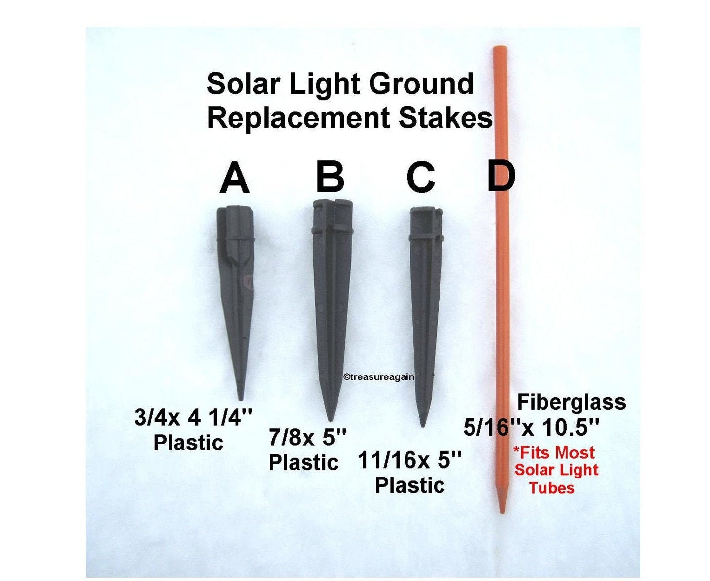 Solar Light Ground Stakes Black Plastic Replacement Stakes or Etsy