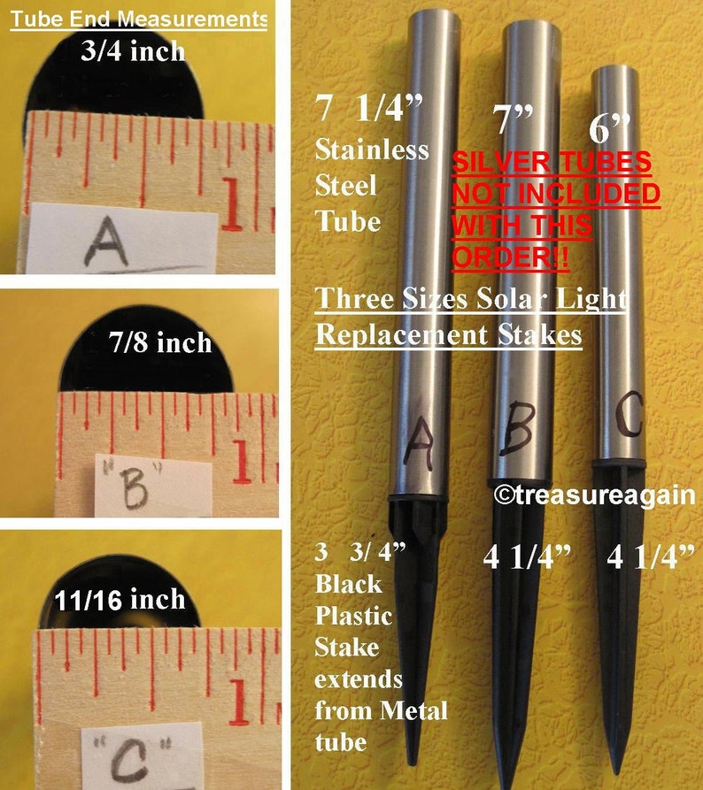 Solar Light Ground Stakes Black Plastic Replacement 50