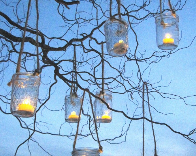 Twine Mason Jar Hanger DIY Wedding Lights Country Rustic Mason Etsy
