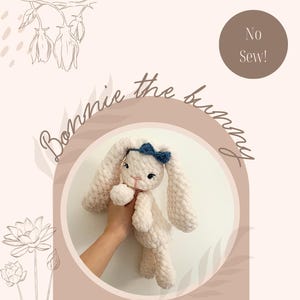 Bonnie the Bunny Crochet Pattern | No Sew Low Sew Crochet Amigurumi Animal Pattern | Baby Bunny Stuffed Animal Crochet Pattern