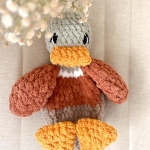 Crochet Mallard Duck Snuggler | Crochet Amigurumi Duck | Mallard Duck Lovey | Baby Shower Birthday Gift
