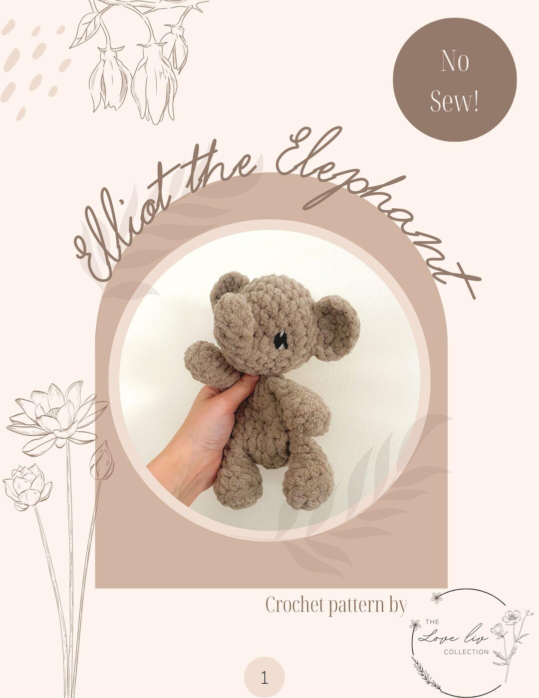 Crochet Elliot the Elephant Amigurumi Pattern (PDF Pattern) - Etsy