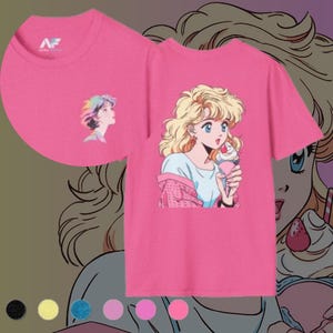Camiseta de dibujos animados, estilo retro, bonita camiseta gráfica, unisex, regalo para amantes del helado, moda veraniega.
