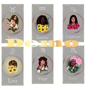 Printable Zodiac Tarot Cards | Digital Astrology Oracle Deck | Tarot Printable Instant Download