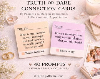 Marriage Truth or Dare Connection Cards | Couples Date Night Game (Digital Download)