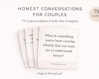 Couples Conversation Cards | 75 Deep Relationship Questions (Digital Download)