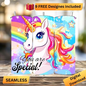 Cute Magical Unicorn Fantasy 20 oz Skinny Tumbler Sublimation Design Digital Download PNG Instant DIGITAL ONLY, Tumbler Wrap #0002