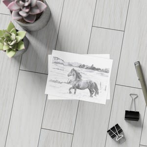 Künstlerisches Pferd Postkarten Set mit Umschlägen - Perfekt für Geschenke, Wohnkultur, Schreibwaren, künstlerischen Ausdruck, Pferdeliebhaber