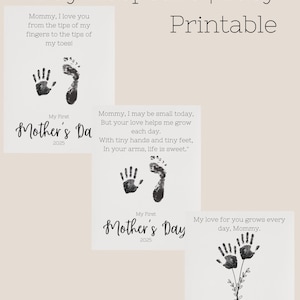 My First Mother&#39;s Day 2025 | Printable Baby Footprint Keepsake