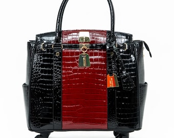Rolling Briefcase Bag for Business Women with Wheels and Laptop bag