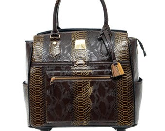 Rolling Briefcase Bag for Business Women with Wheels and Laptop bag