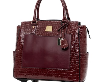 Rolling Briefcase for Women with Laptop bag and Wheels