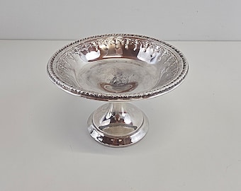 Vintage Reed & Barton Riviera Pattern Silverplate Candy or Bon Bon Dish