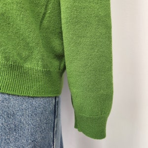 Vintage 1990's Men's Manrico Kelly Green Large 100% Cashmere 1/4 Zip Sweater AS IS image 3