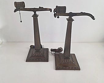 Vintage Turn of the Century Emeralite Desk Lamp - No Shade