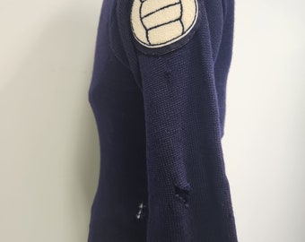 Vintage 1930's Navy Blue Puritan Pep Club Size Small Wool