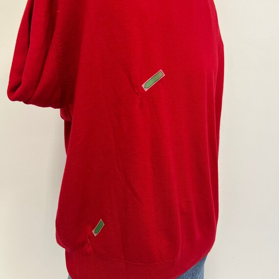 Men's Red X Large Burberry 100% Merino Wool Red T… - image 6