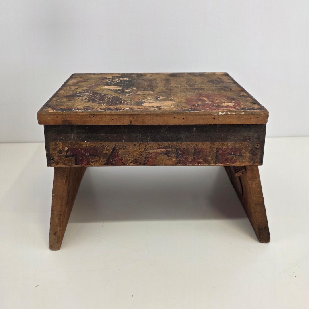 Vintage Wood Farmhouse Step Stool - Plant Stand - Wood Bench - Etsy