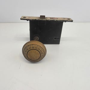 Vintage messing deurknoppen en slotenset voor slaapkamer