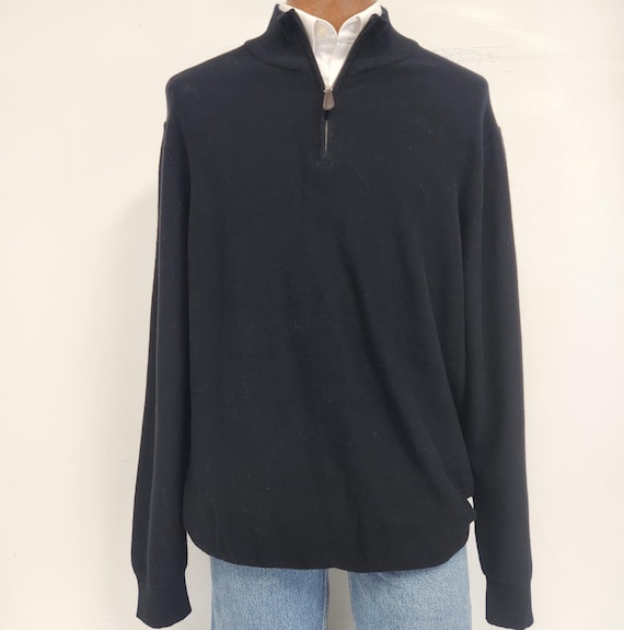 ウェア  90's Pullover nylon Black XL 1990's Men's X-large Lachlan 100% Cotton Black 1/4 Zip Pullover