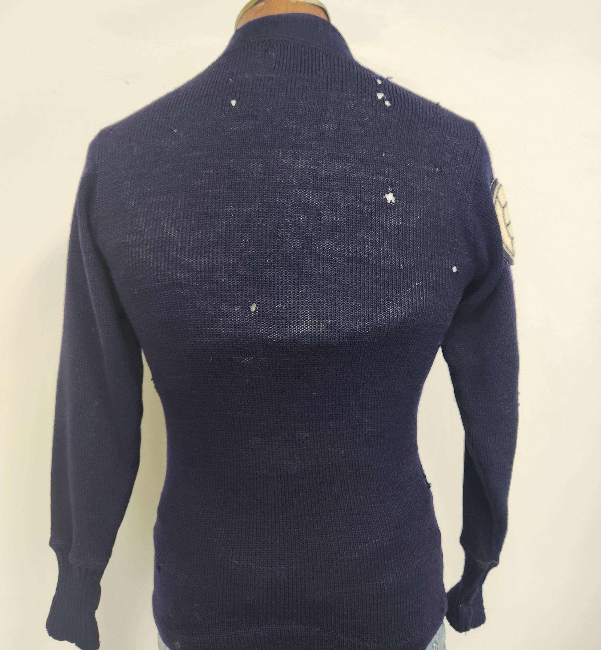 【Special】30s US NAVY sweat cardigan Vintage 1930's Navy Blue Puritan Pep Club Size Small Wool