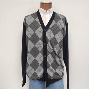 Men&#39;s New Old Stock X-Large Tall Sahara Club Argyle Cardigan Sweater