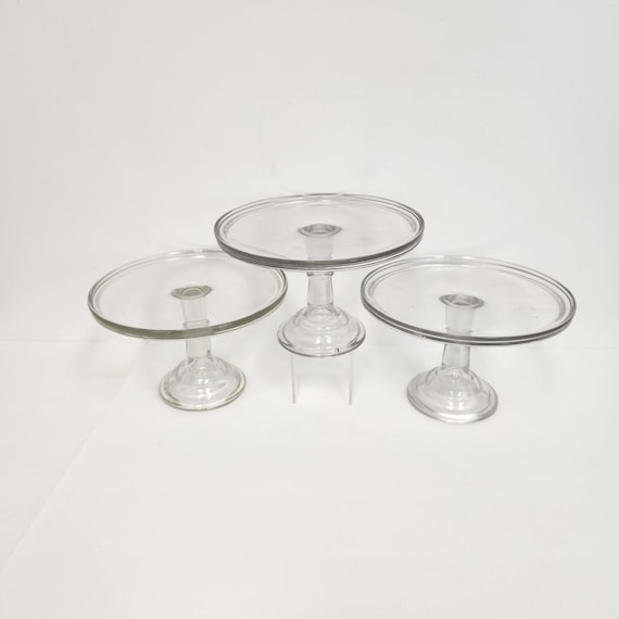 Vintage Early 1900's Early American Pressed Glass Cake Pedestal - Stand - Salver