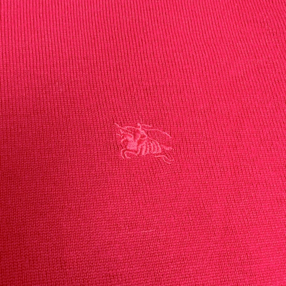 Men's Red X Large Burberry 100% Merino Wool Red T… - image 5