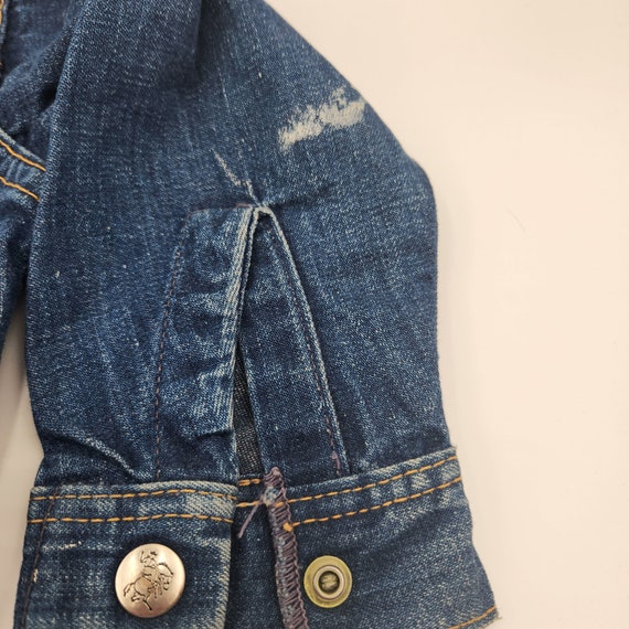 Vintage 1950's Child's Unisex Denim Jacket with S… - image 3