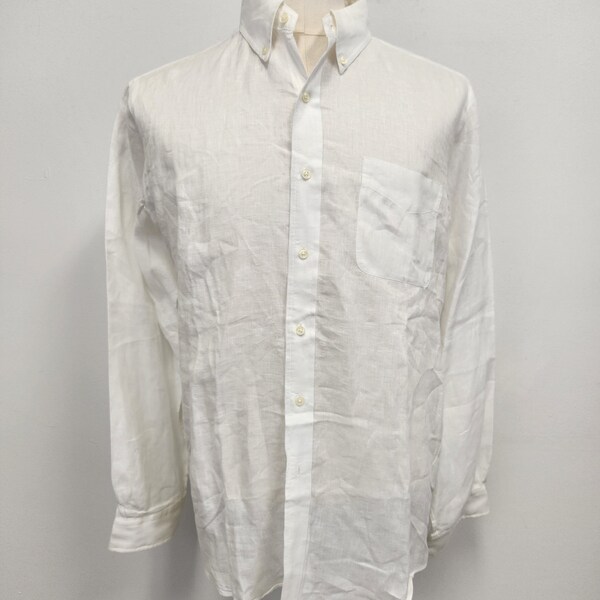 White Linen Shirt - Etsy