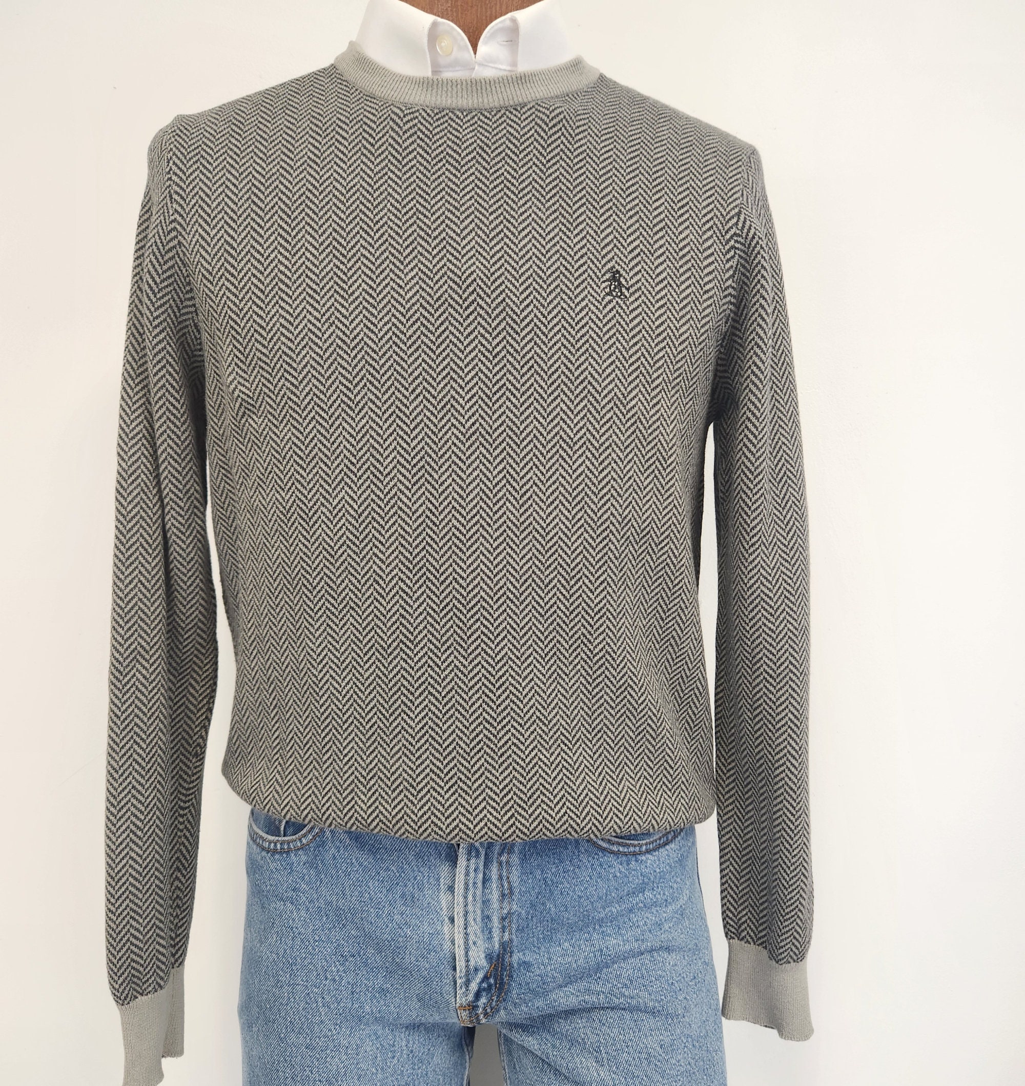 Vintage 1990's Munsingwear Penguin Medium Herringbone Crewneck