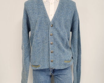 60's Lord James Gray Cardigan Sweater 100% Virgin Orlon Acrylic