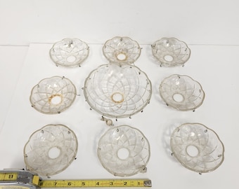 Vintage 1980's - 90's Chandelier - Light Fixture Pieces - Parts - Prisms - Roping - Arms and Spacers