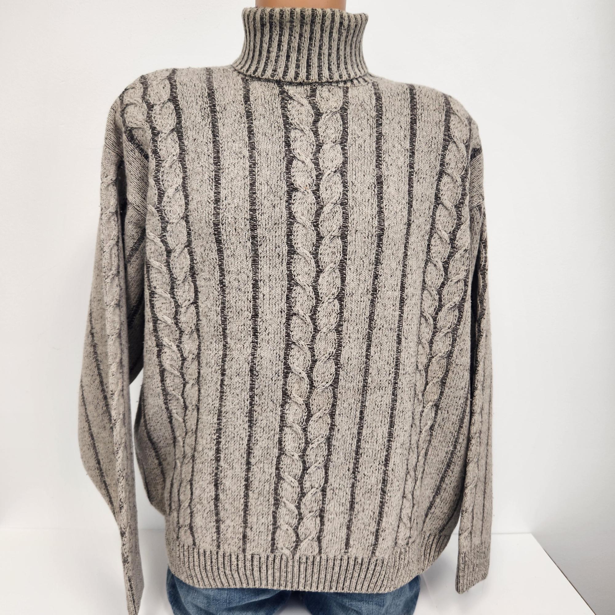 【良品】ヴィンテージ　タートルネックセーター　ニット　イギリス製　80s 1980年代～90年代 ヴィンテージ メンズ AAT Sachs XL ベージュ
