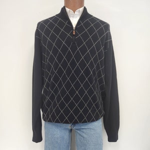 Vintage 1990&#39;s Men&#39;s Large Peter Millar Wool/Cashmere 1/4 Zip Pullover Sweater