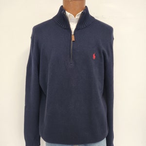 Vintage 1990's Polo Ralph Lauren Men's XL 100% Cotton Navy Blue