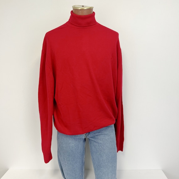 Men's Red X Large Burberry 100% Merino Wool Red T… - image 1