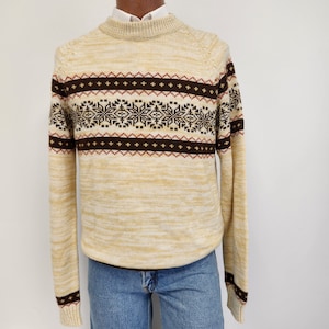 Vintage 1970&#39;s Kingsport x Large 100% Acrylic Crewneck Ski Sweater