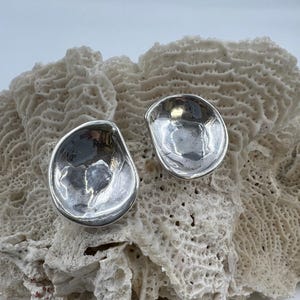 Vintage Sterling Silver Clip Earrings from Isreal