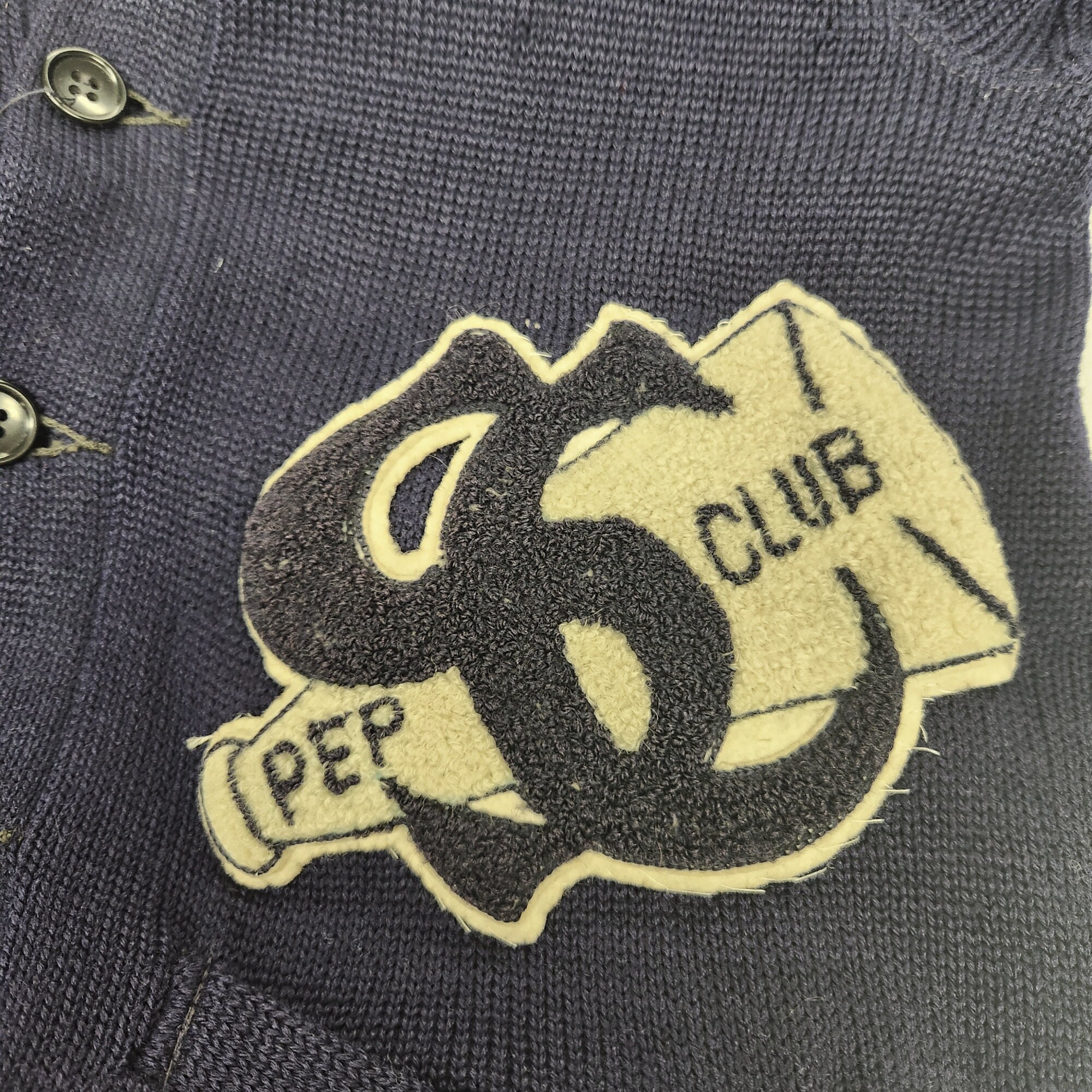 Vintage 1930's Navy Blue Puritan Pep Club Size Small Wool