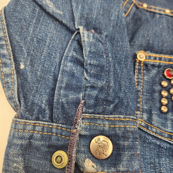 Vintage 1950's Child's Unisex Denim Jacket with S… - image 2