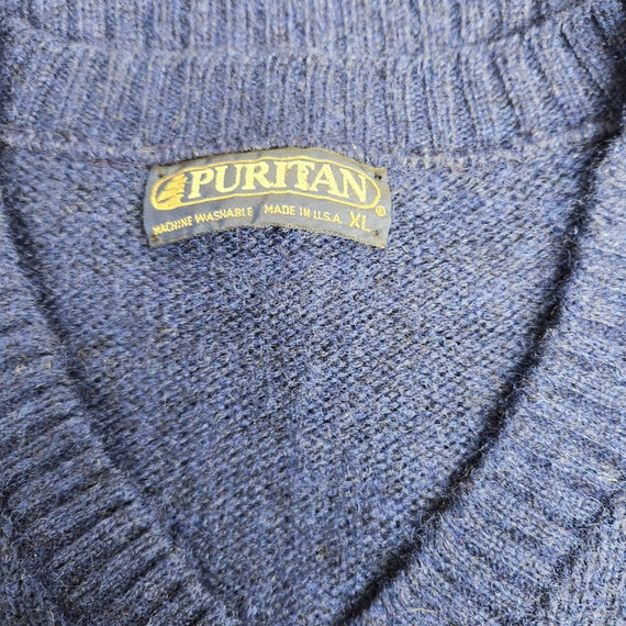 Vintage 1970's Puritan Large / X Large Wool ? Nav… - image 5