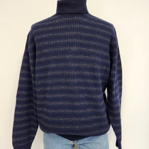 Vintage 1980&#39;s Polo Ralph Lauren 100% Lambswool Large Stripe Turtleneck