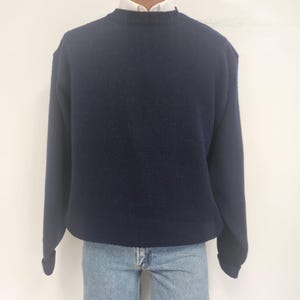 Vintage Men&#39;s Pendleton Large 100% Virgin Wool Navy Blue Crewneck Sweater