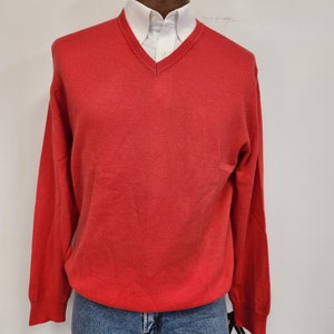 Vintage New Old Stock Claiborne Small 100% Extra Fine Merino Wool V-Neck Sweater