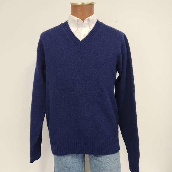 Vintage 1970's Puritan Large / X Large Wool ? Nav… - image 2