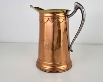 Vintage Kupfer - Messing und Topf Metall Wasserkrug - Vase