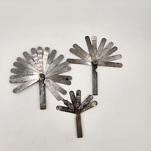 Vintage Set of 3 Spark Plug Gap Gauges - Master Tool - Duro Metal and Feeler Gauge